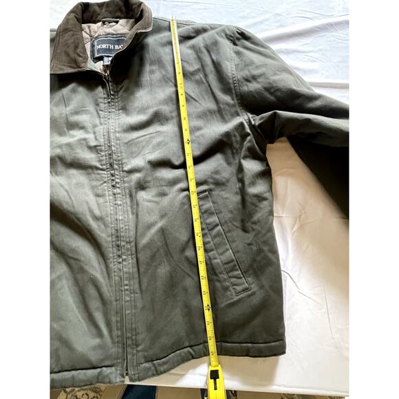 North Bay Leather Collar Jacket -‎ Men's Size M Olive - Picture 14 of 14